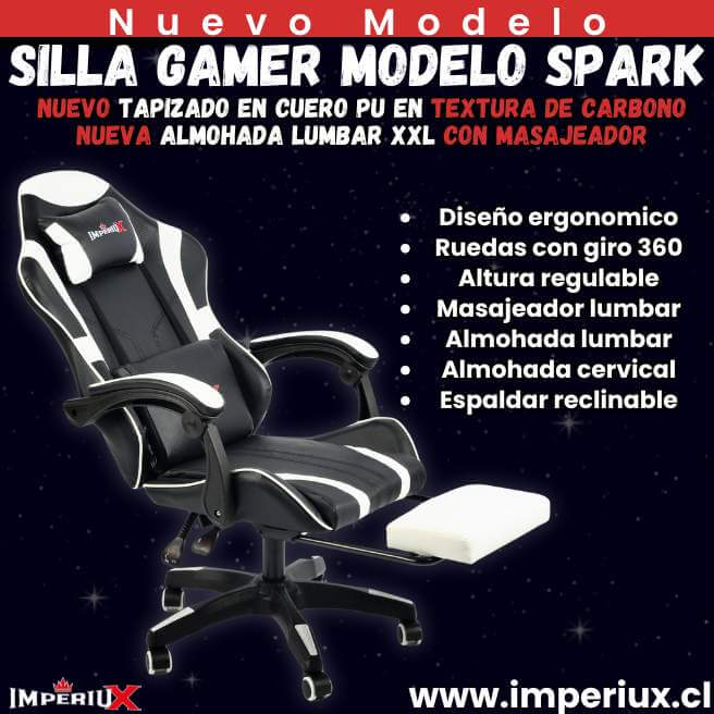 Tapizado en Textura de Carbono + Masajeador + Reposapies + almohada XL