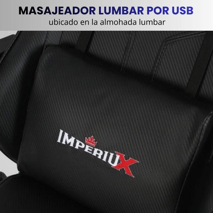 Silla Gamer Negra con Parlantes + Bluetooth + Luces RGB + Masajes + Reposapies + Reclinables