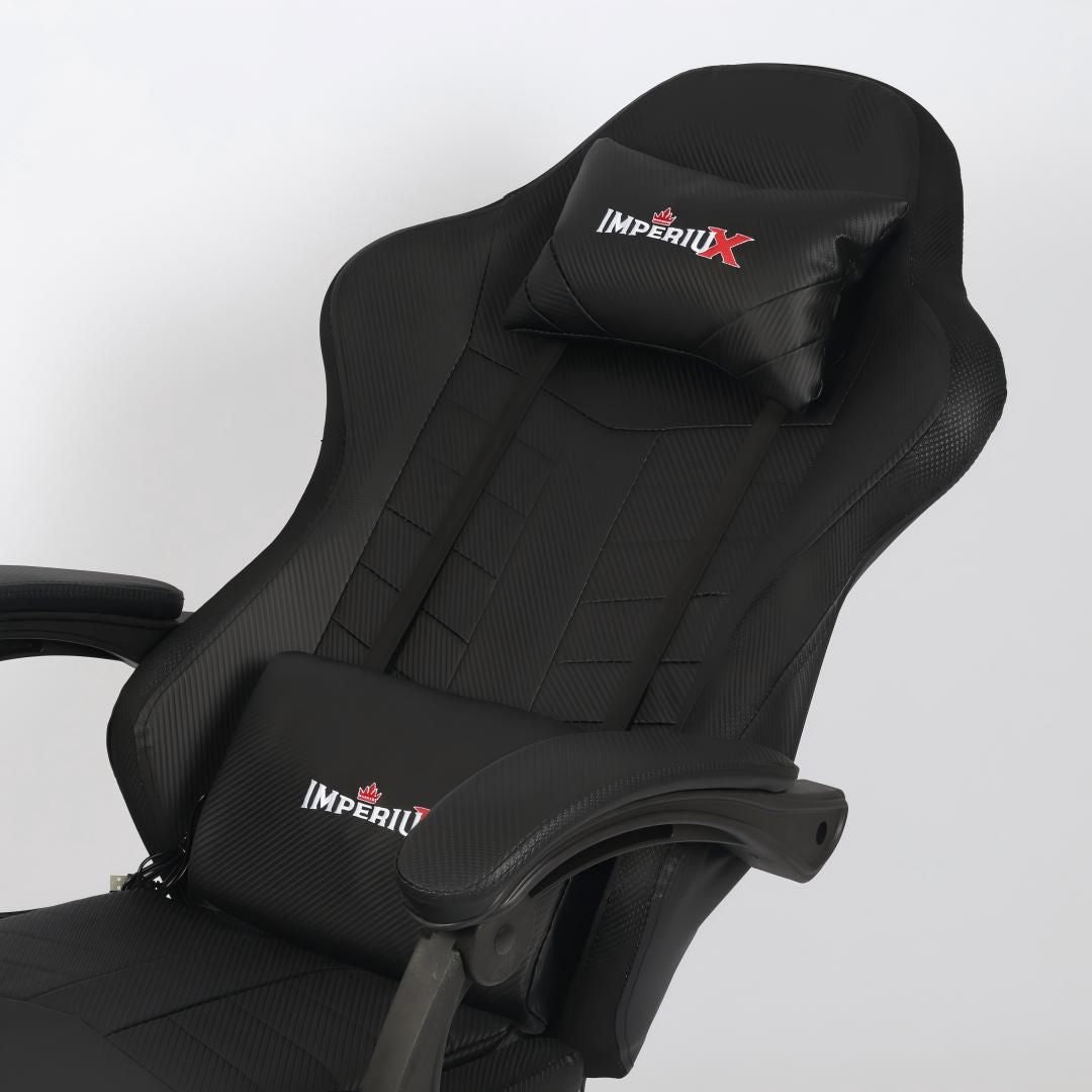 Silla Gamer Ares LED Negra Imperiux | RGB + Masajeador