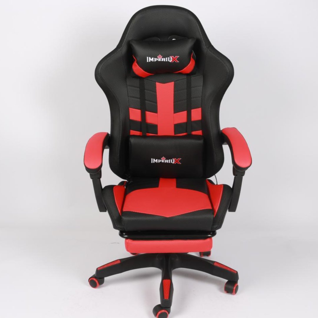 Silla Gamer Ares LED Roja Imperiux | RGB + Masajeador