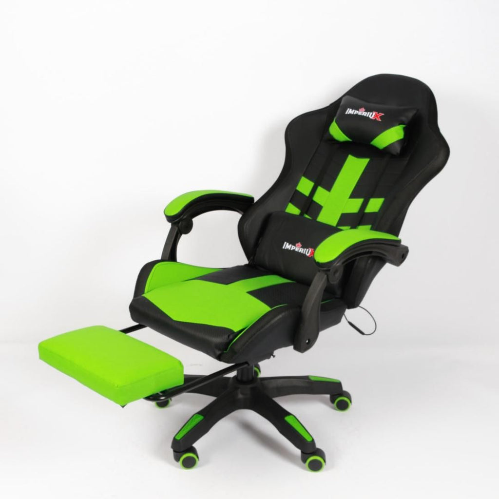Silla Gamer Ares LED Verde Imperiux | RGB + Masajeador