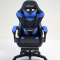 Silla gamer ergonómica Imperiux azul con reposapiés extraíble