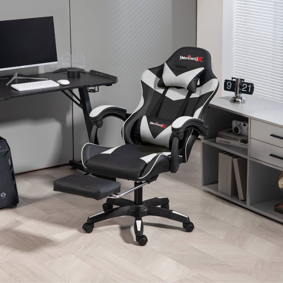 Con Masajeador USB silla gamer Imperiux blanca detalle