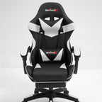 Silla gamer ergonómica Imperiux con masajeador USB color blanco