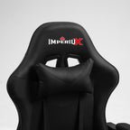 Detalle costuras ergonómicas silla gamer Imperiux negra