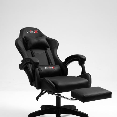 Silla gamer ergonómica Imperiux negra con masajeador USB