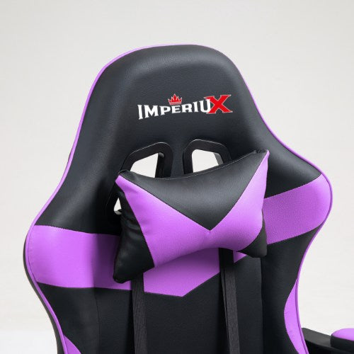 Silla Gamer Imperiux Azul con masajeador y reposapies.