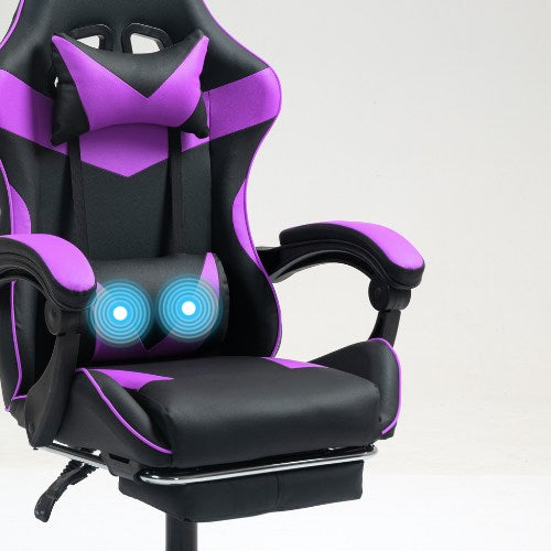 Silla Gamer Imperiux Azul con masajeador y reposapies.
