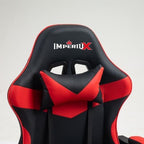 Detalle costuras ergonómicas silla gamer Imperiux roja