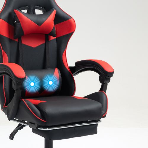 Masajeador USB integrado silla gamer Imperiux roja