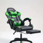 Silla gamer ergonómica Imperiux verde con reposapiés extraíble