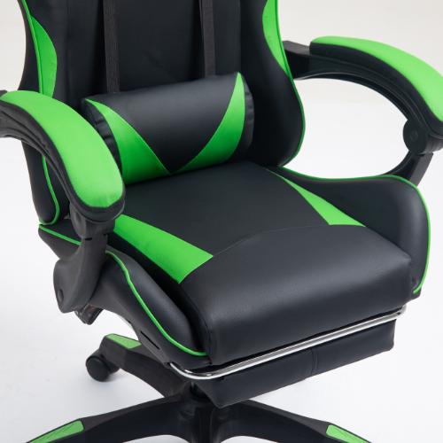 Detalle costuras ergonómicas silla gamer Imperiux verde