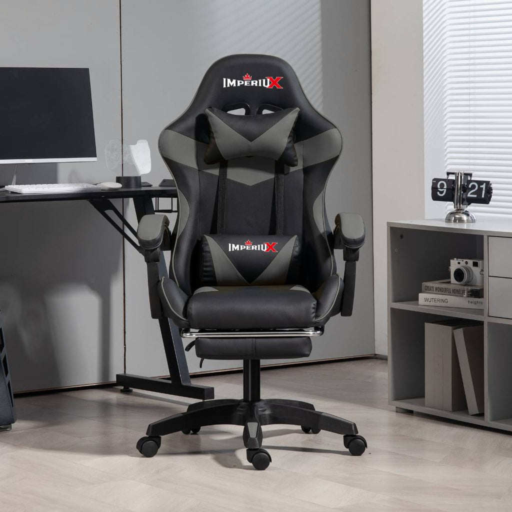 Silla gamer reclinable Imperiux con reposapiés extraíble y masajeador