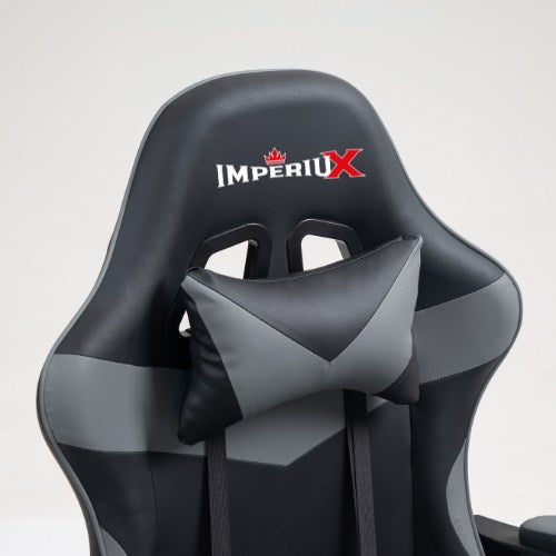 Silla Gamer Imperiux Azul con masajeador y reposapies.
