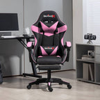 Silla gamer ergonómica Imperiux con masajeador USB color rosado