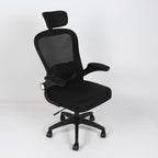 Silla de oficina ergonómica Imperiux rosada con blanco, reposacabezas y soporte lumbar ajustables, brazos removibles