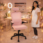 Silla Oficina Office Prime Rosada-Negra Imperiux | Ergonómica Mesh
